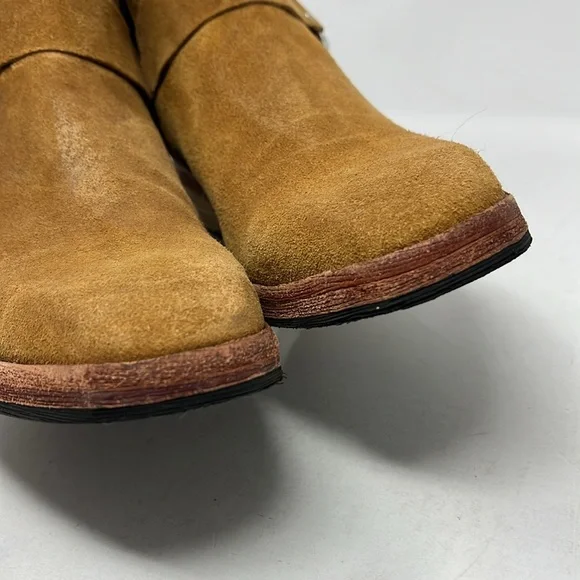 FREE PEOPLE VIENNA ANKLE BOOT CAMEL COLOR SUEDE EU 40 FITS LIKE 8.5 LIKE NEW - Picture 5 of 14